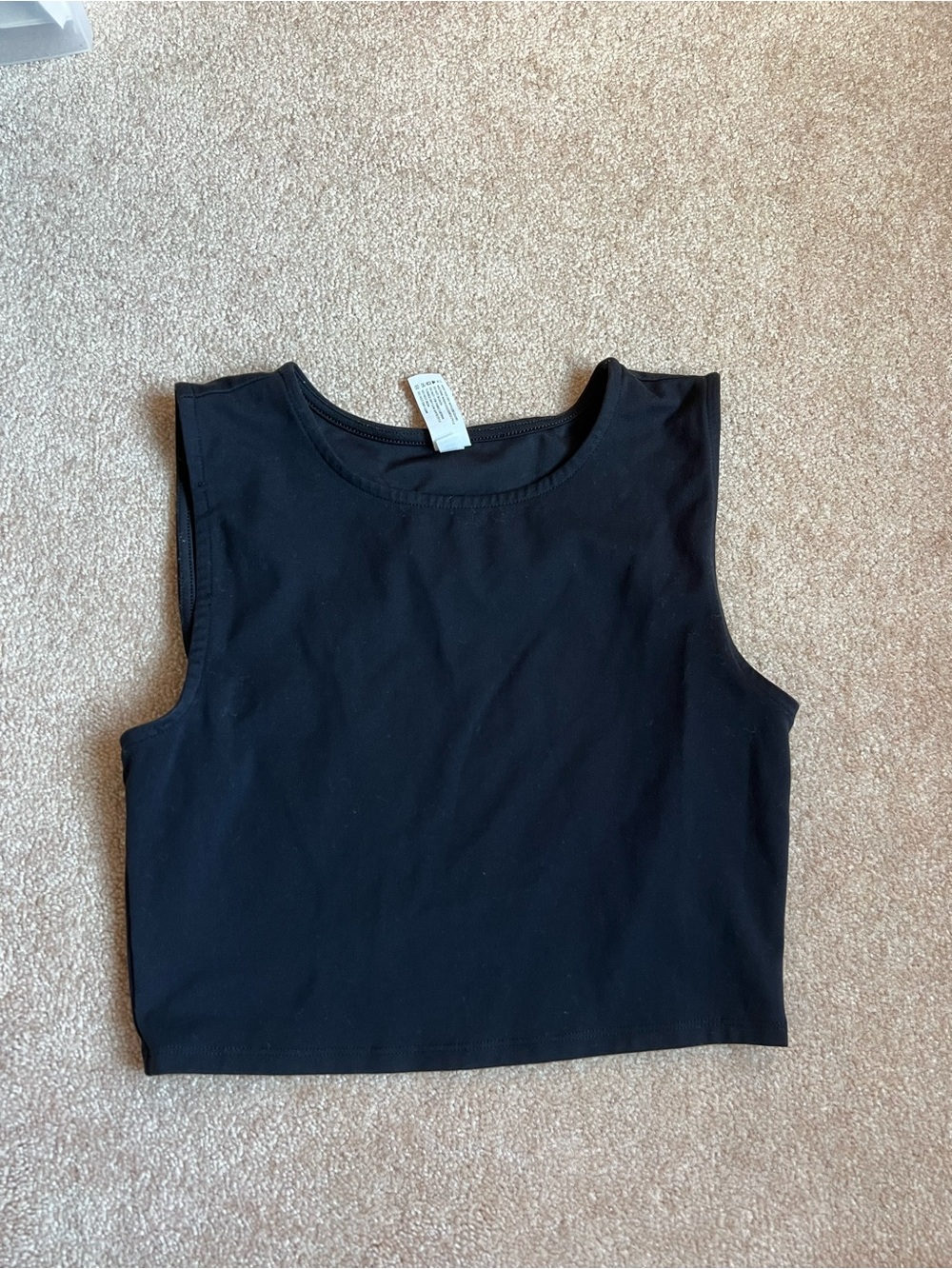 Yogalicious Black Cropped Tank - Sleeveless Crew Crop